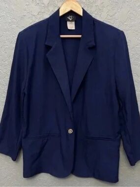 1980s Vintage Lightweight Oversized One Button Blazer